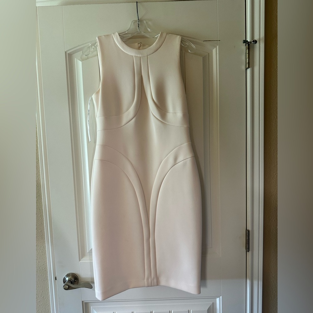Calvin Klein Collection White Sleeveless Bodycon Midi Dress